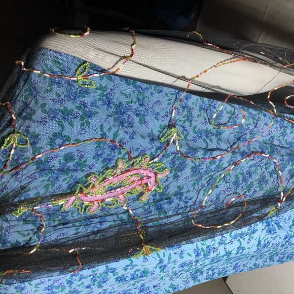 MaggiB Sheer Beaded Floral Paisley Scarf - Picture 3 of 9